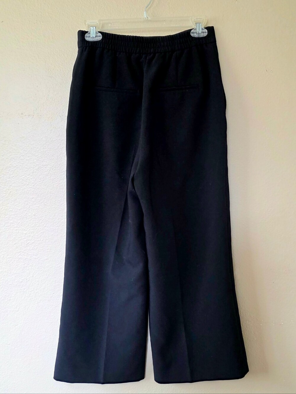 Zara Womens Black Casual Pull On Cropped Wide Leg Work Pants - Size Small